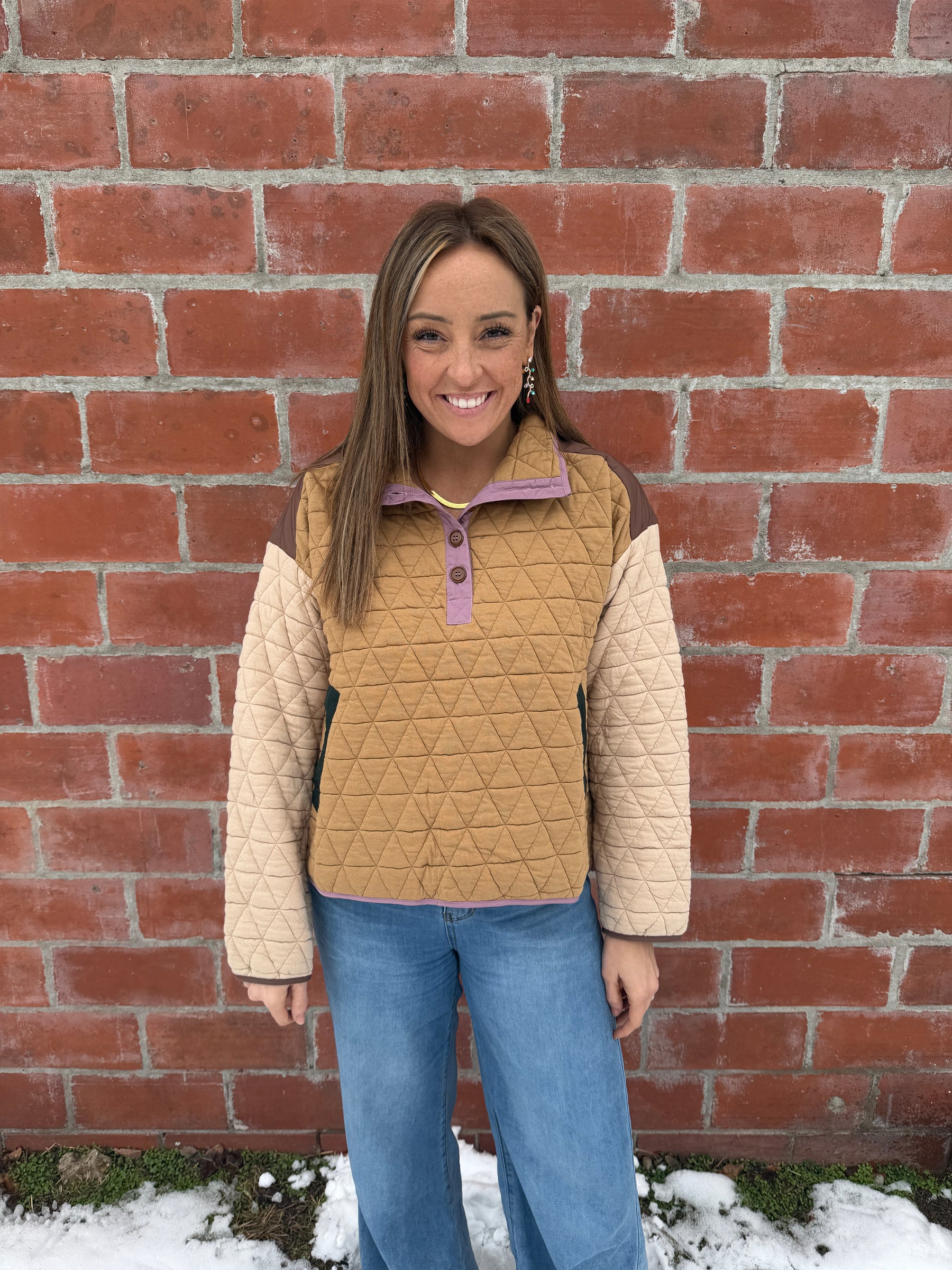 Earth Tones Quilted Sweatshirt