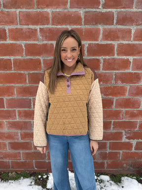 Earth Tones Quilted Sweatshirt