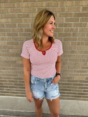 Red Stripe Top