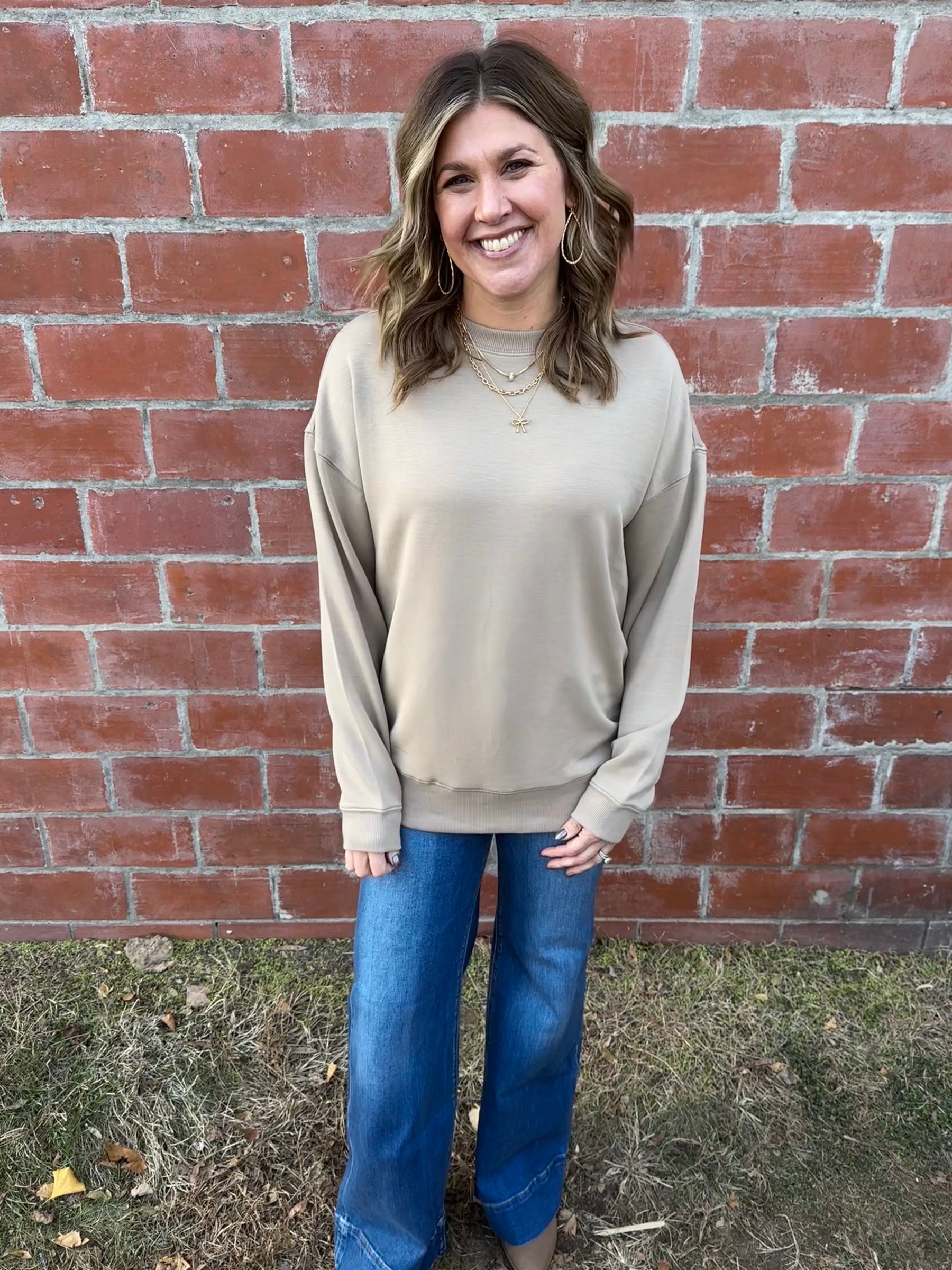 Oversized Martina Top - Taupe