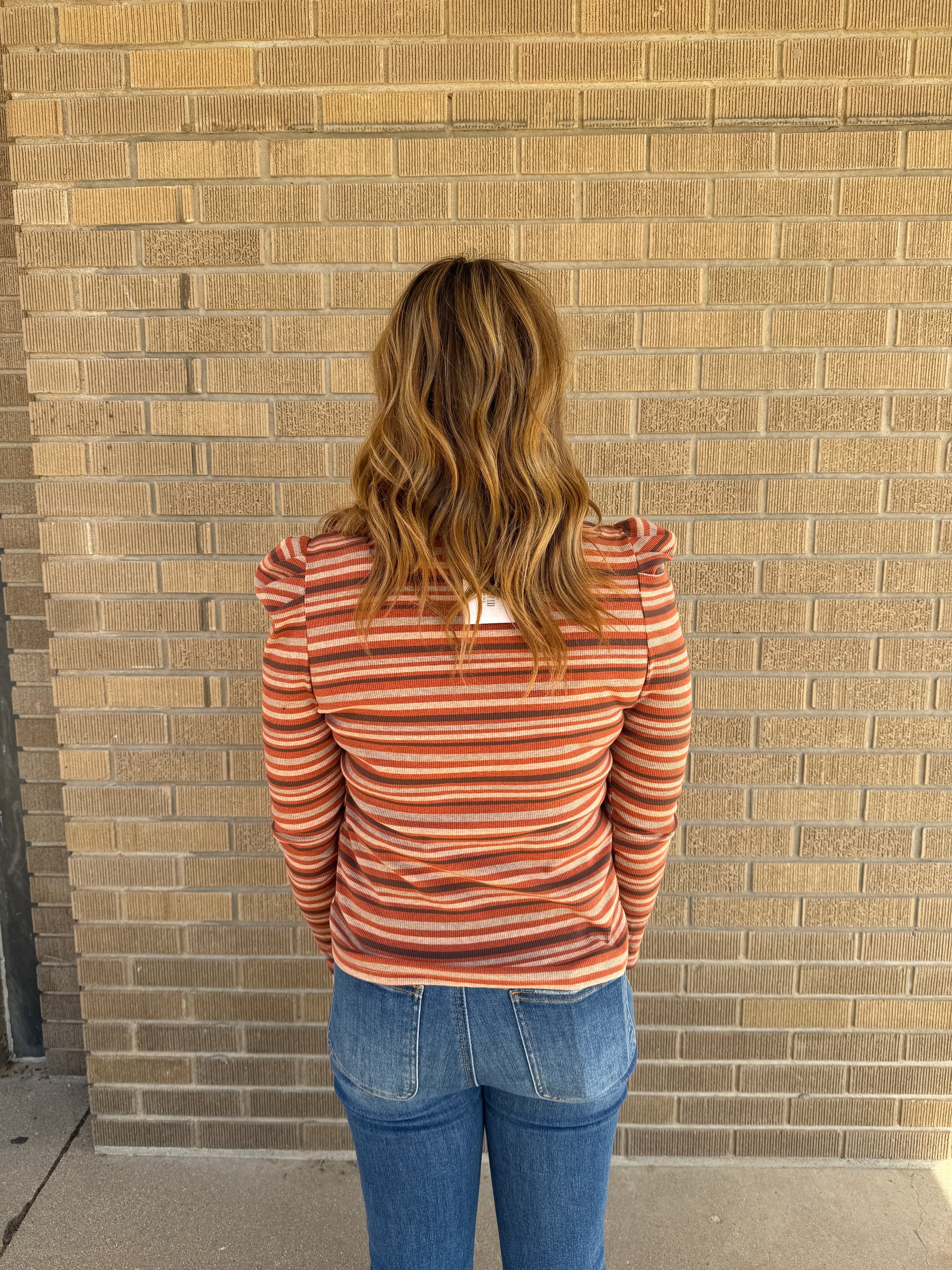 Multicolor Stripe Top - Rust