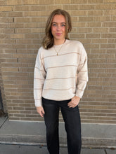 Oversized Wide-Stripe Sweater-Cream