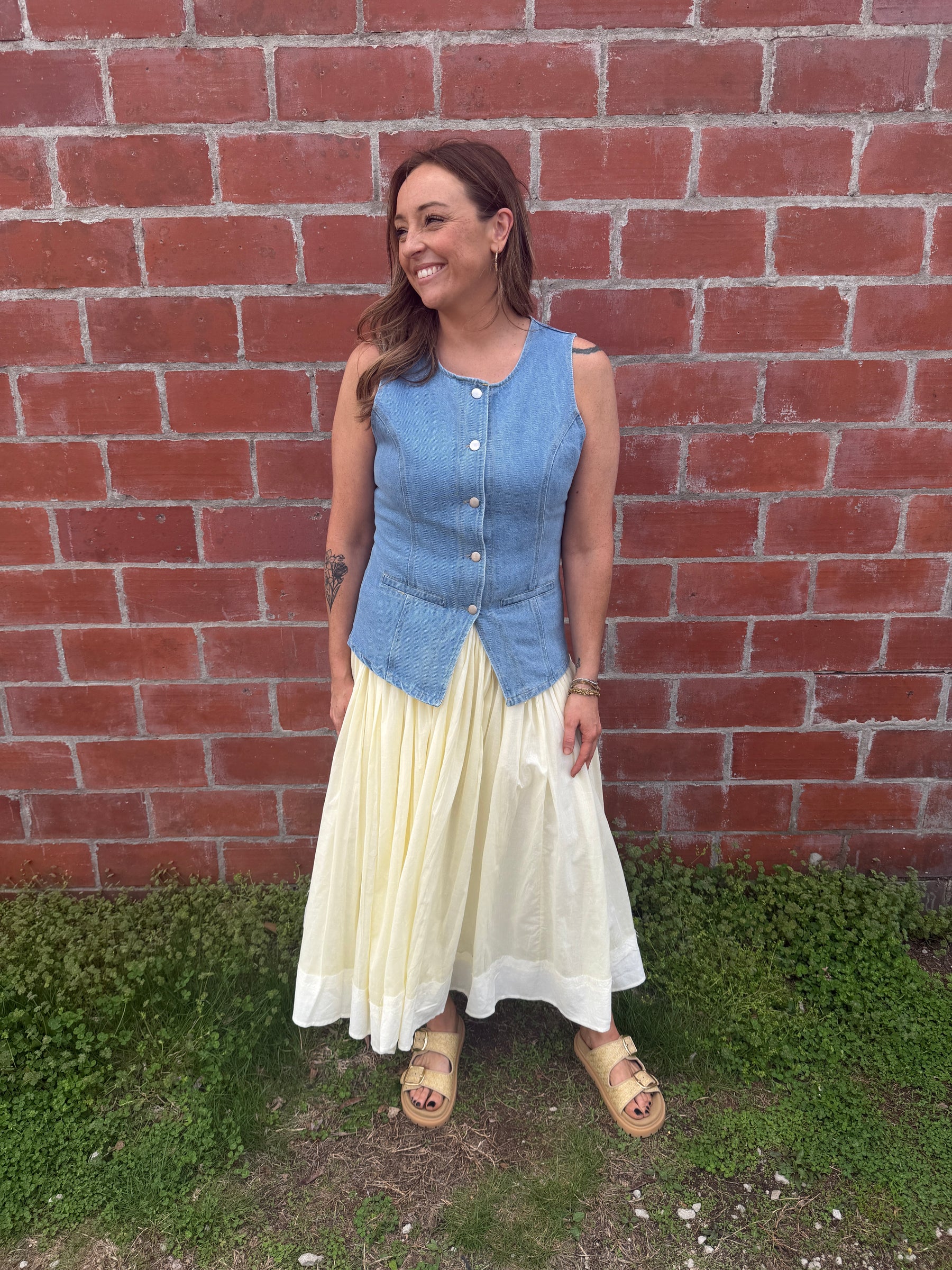 Pale Yellow Midi Dress