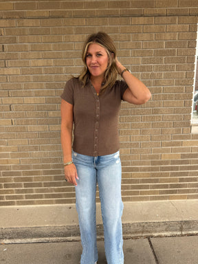 Joanna Top - Brown Heather