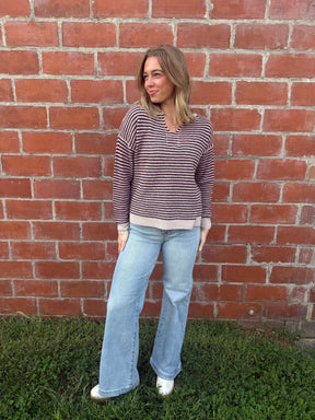 Mulberry and Cream Sweater
