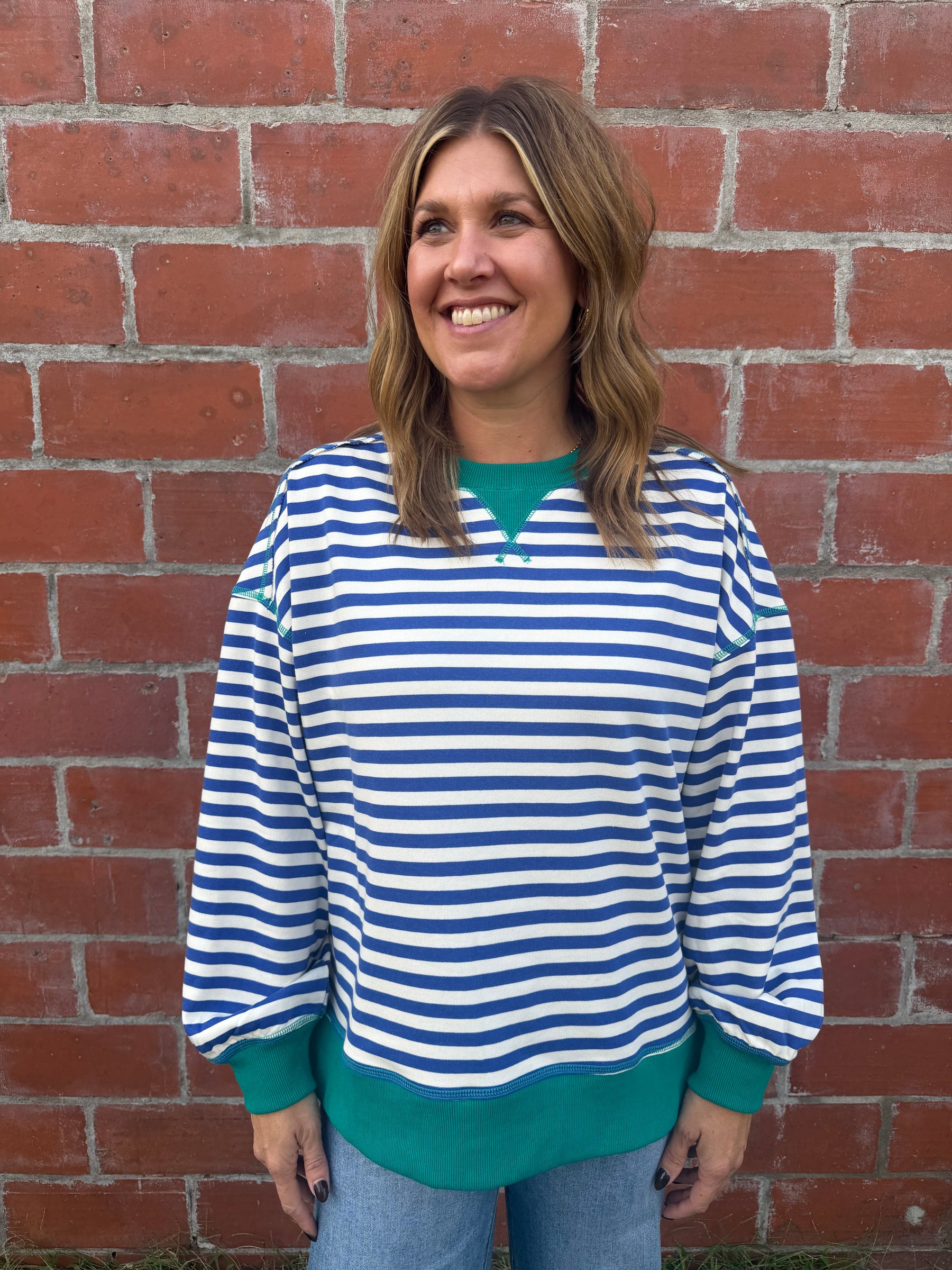 Blue/Green Stripe Pullover