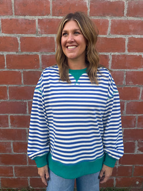 Blue/Green Stripe Pullover