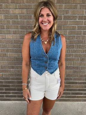 Anything But Basic Denim Vest