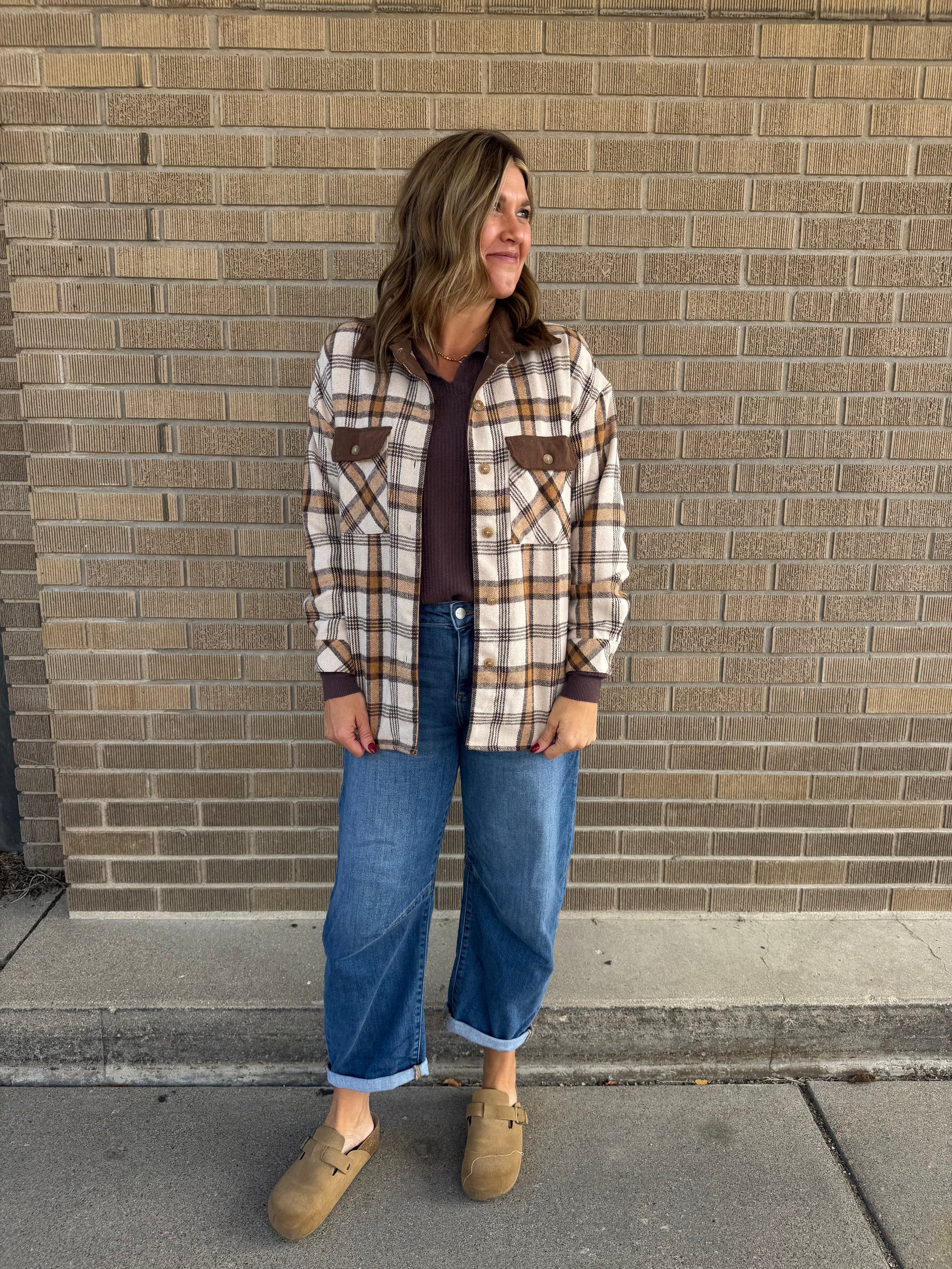 Rustic Plaid with Corduroy Trim