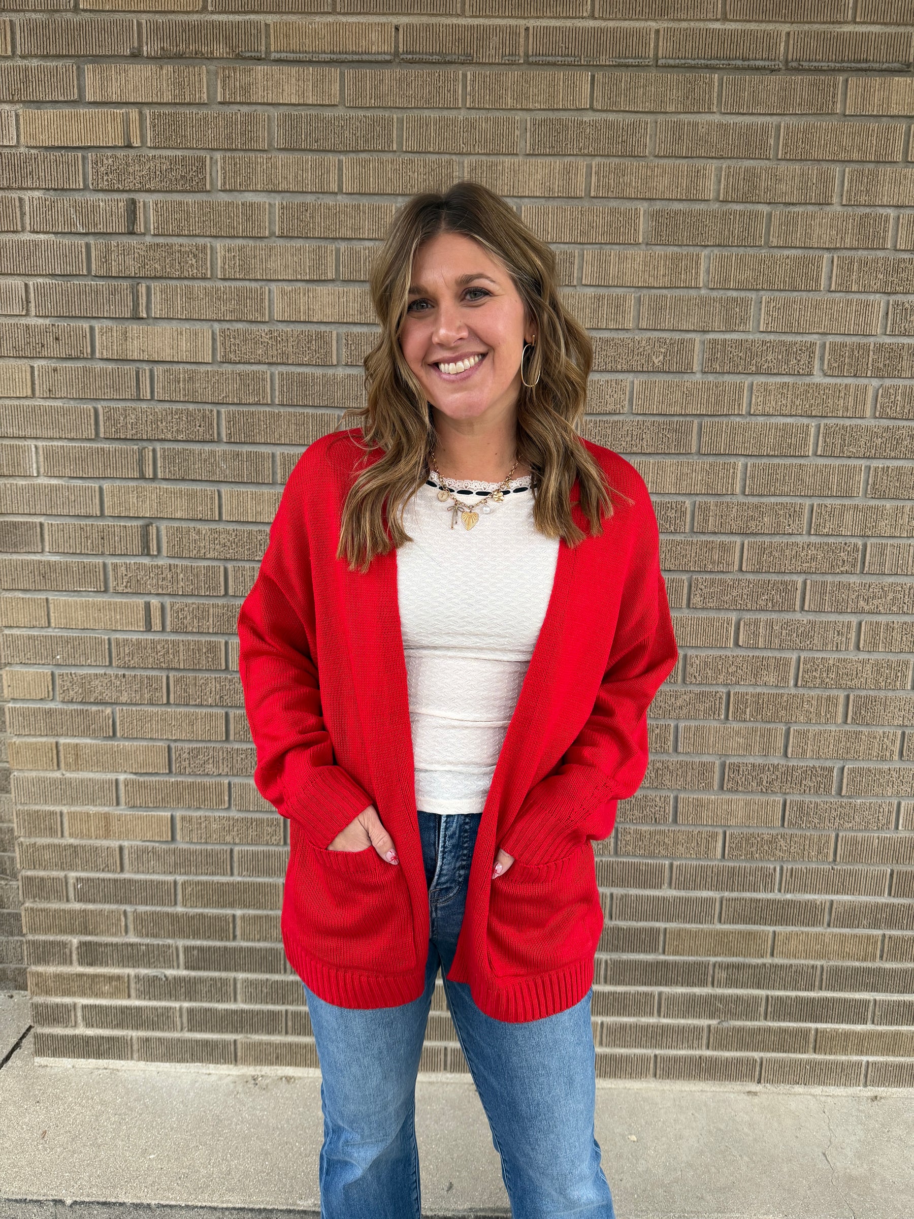 Classic Cardigan - Red