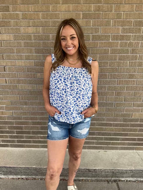 Royal Blue Floral Tank