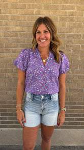 That One Lavender Floral Blouse
