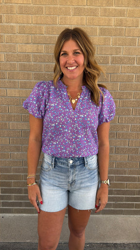 That One Lavender Floral Blouse