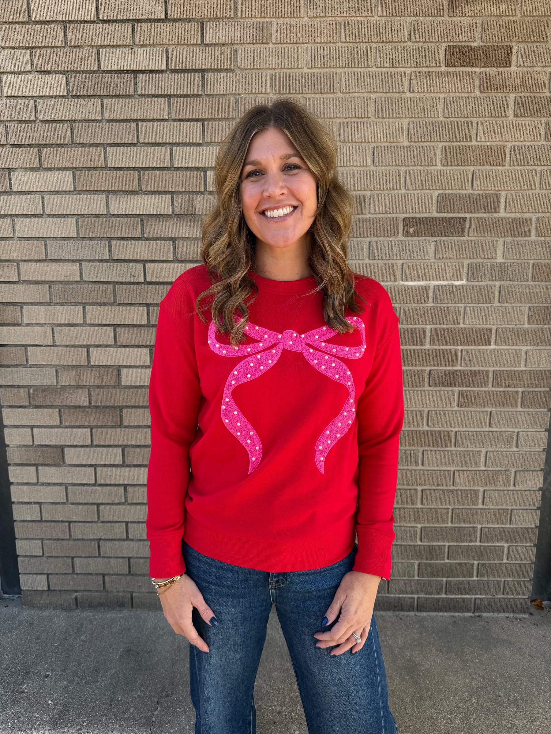 Pearls and Bow Sweatshirt