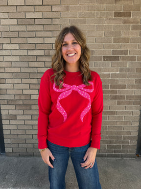 Pearls and Bow Sweatshirt