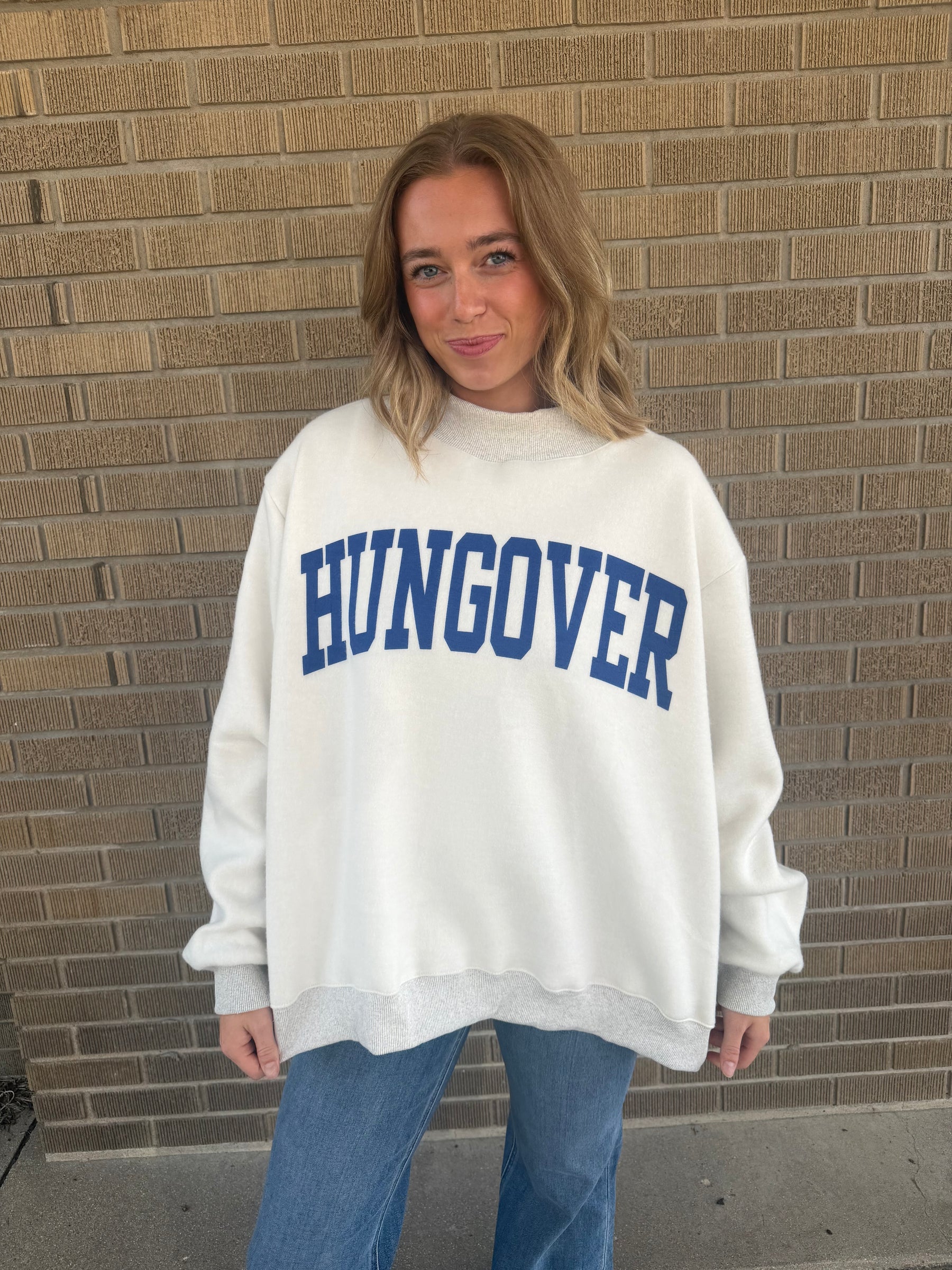Reversible Mock Neck Sweatshirt- Tequila