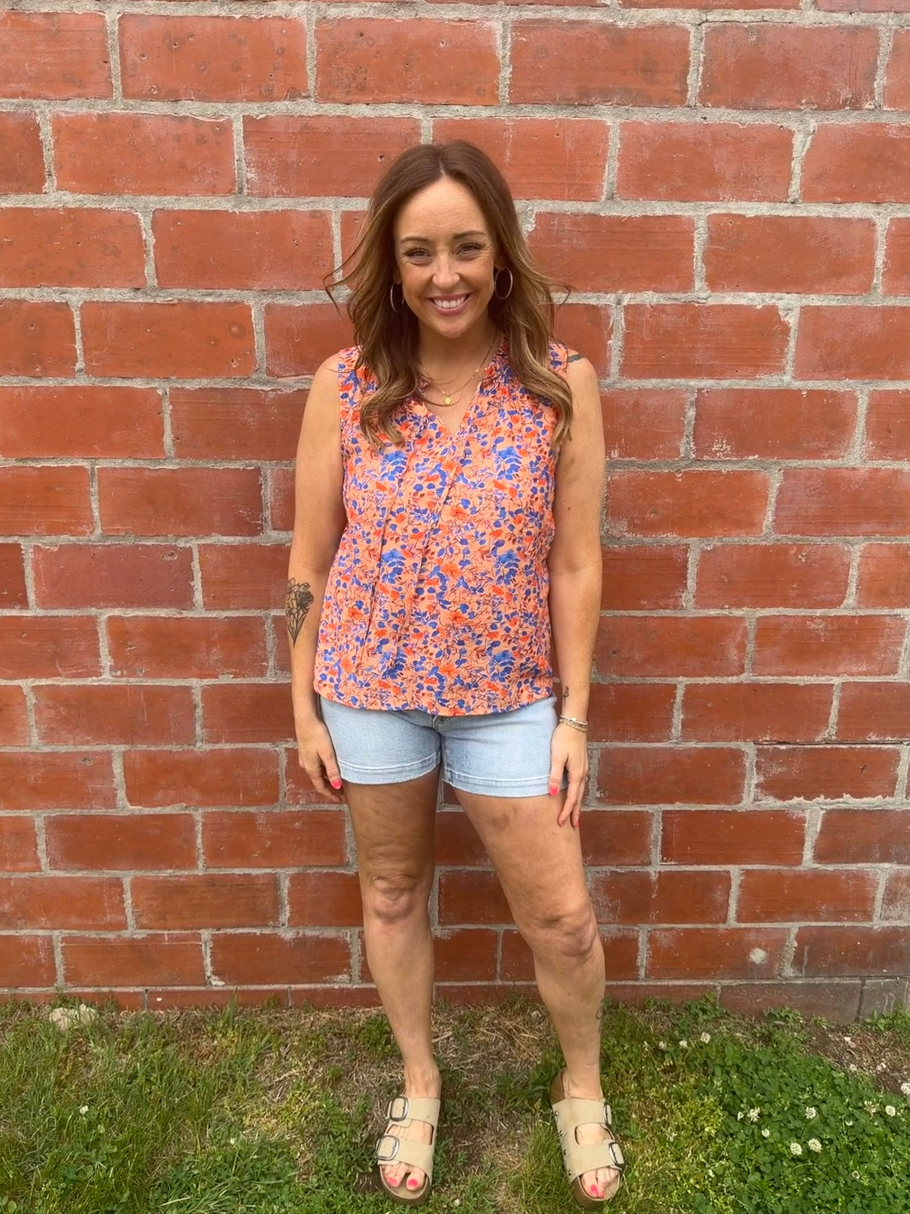 Coral Floral Blouse