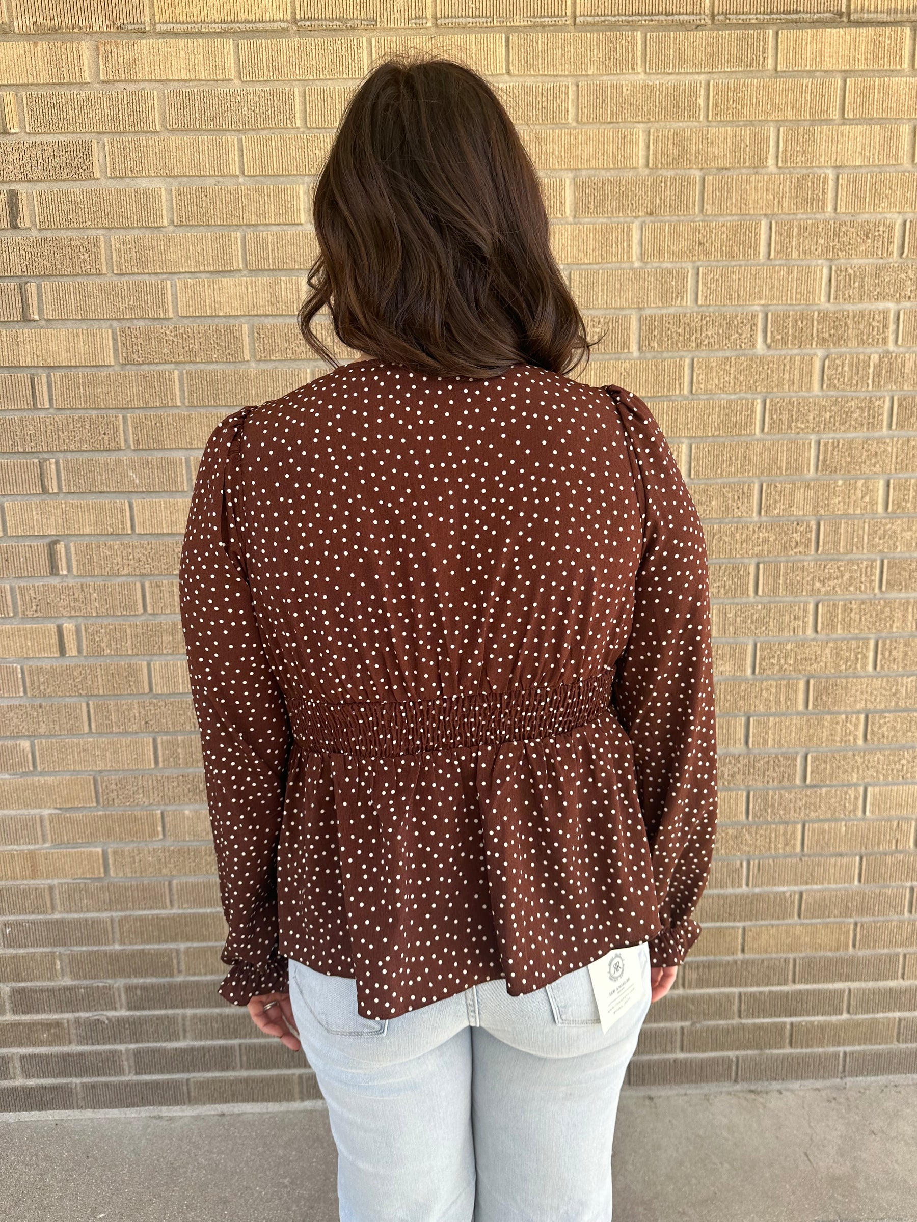 Chocolate Polka Dot Blouse