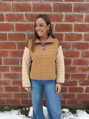 Earth Tones Quilted Sweatshirt