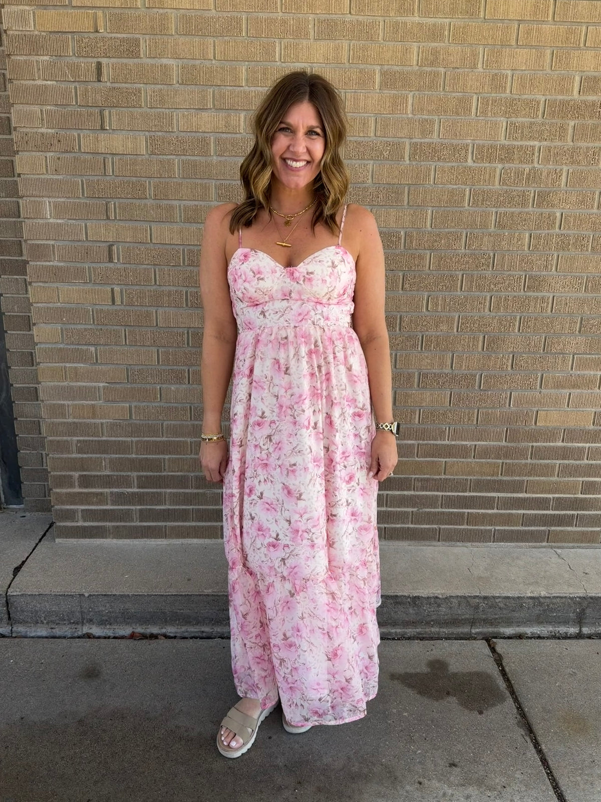 Pinch Me Pink Floral Dress