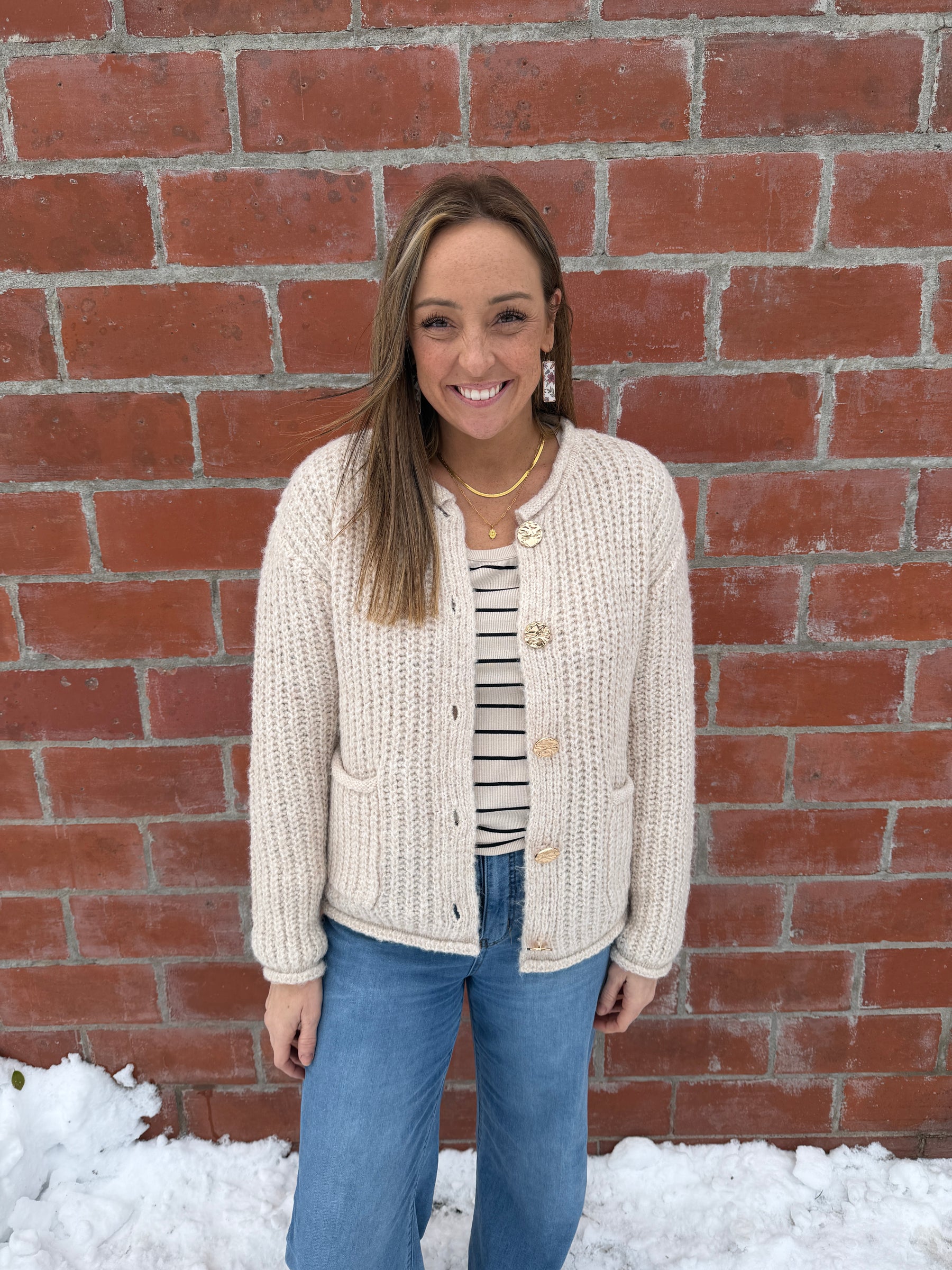 Showstopper Gold Button Cardigan