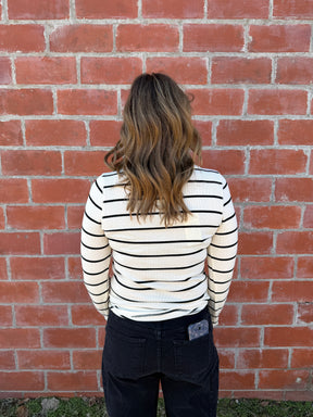 Stacy Top - Off White + Black