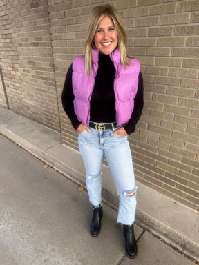 Plum Puffer Vest