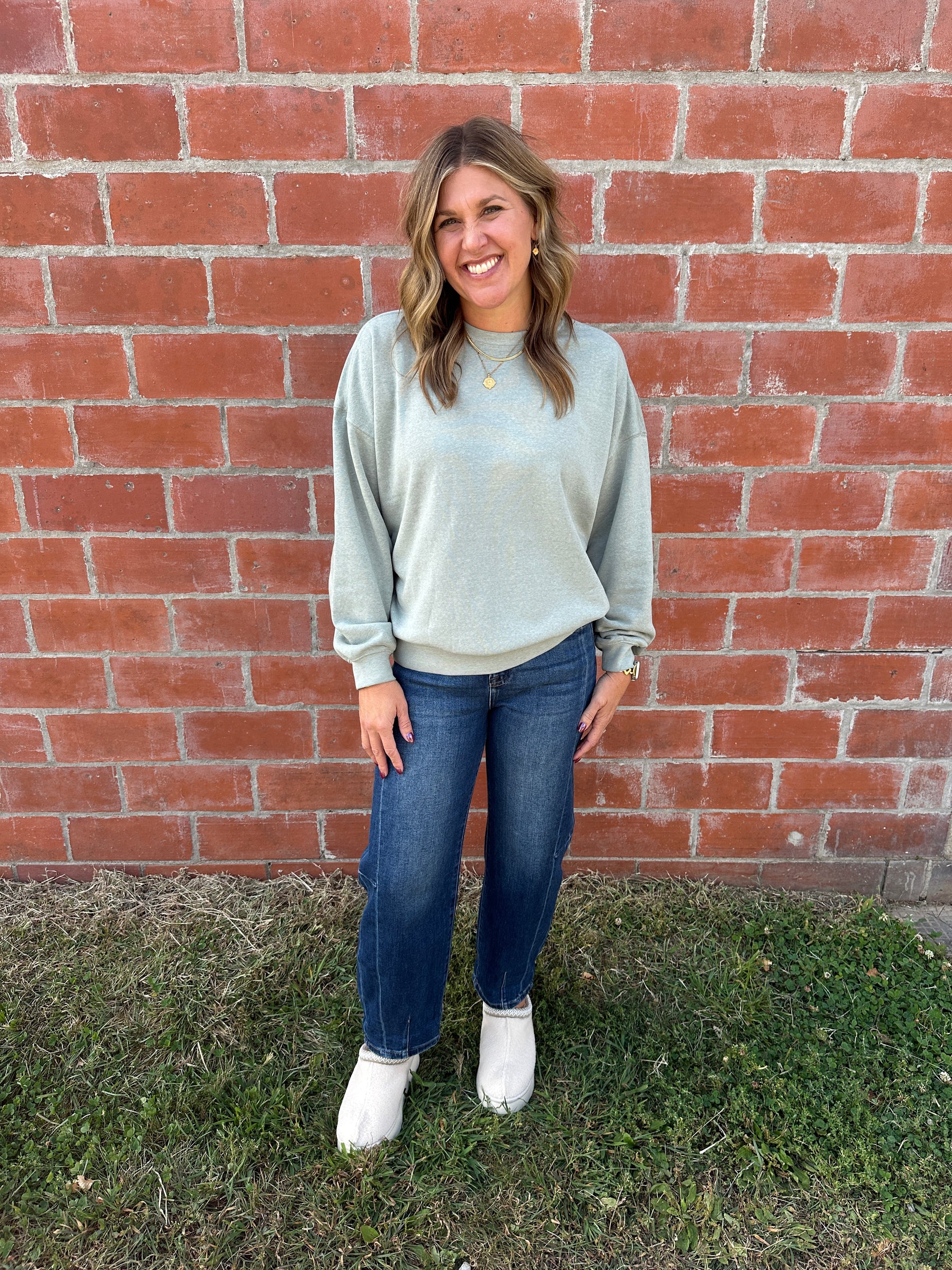 Oversized Lounge Crewneck - Sage