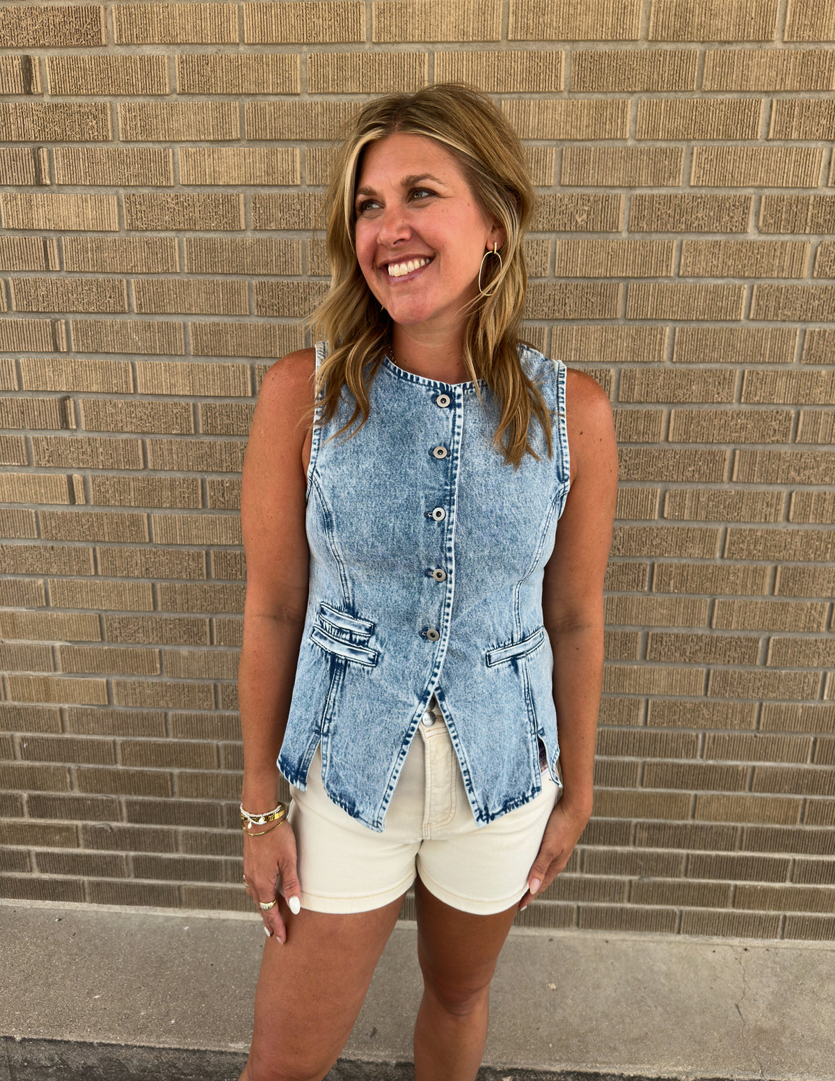 Button Me Up Denim Vest