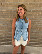 Button Me Up Denim Vest