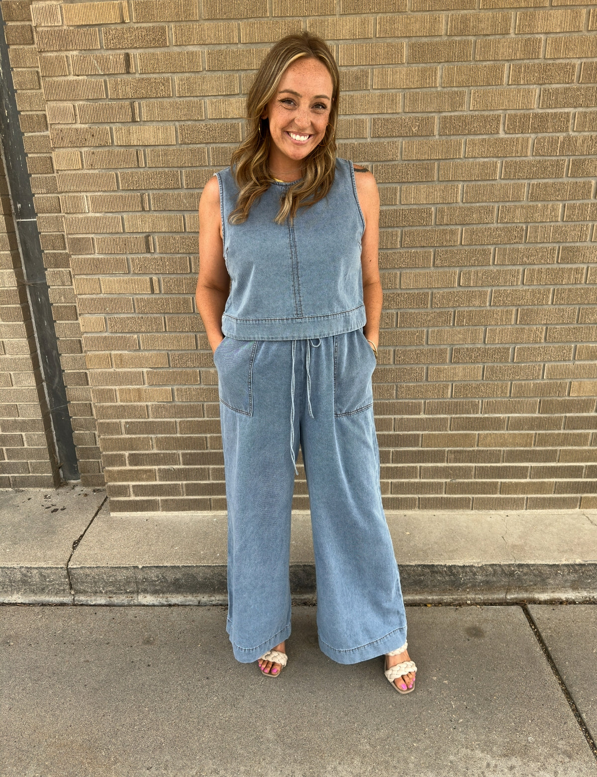 Caught Your Eye Denim Tank