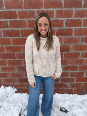 Showstopper Gold Button Cardigan