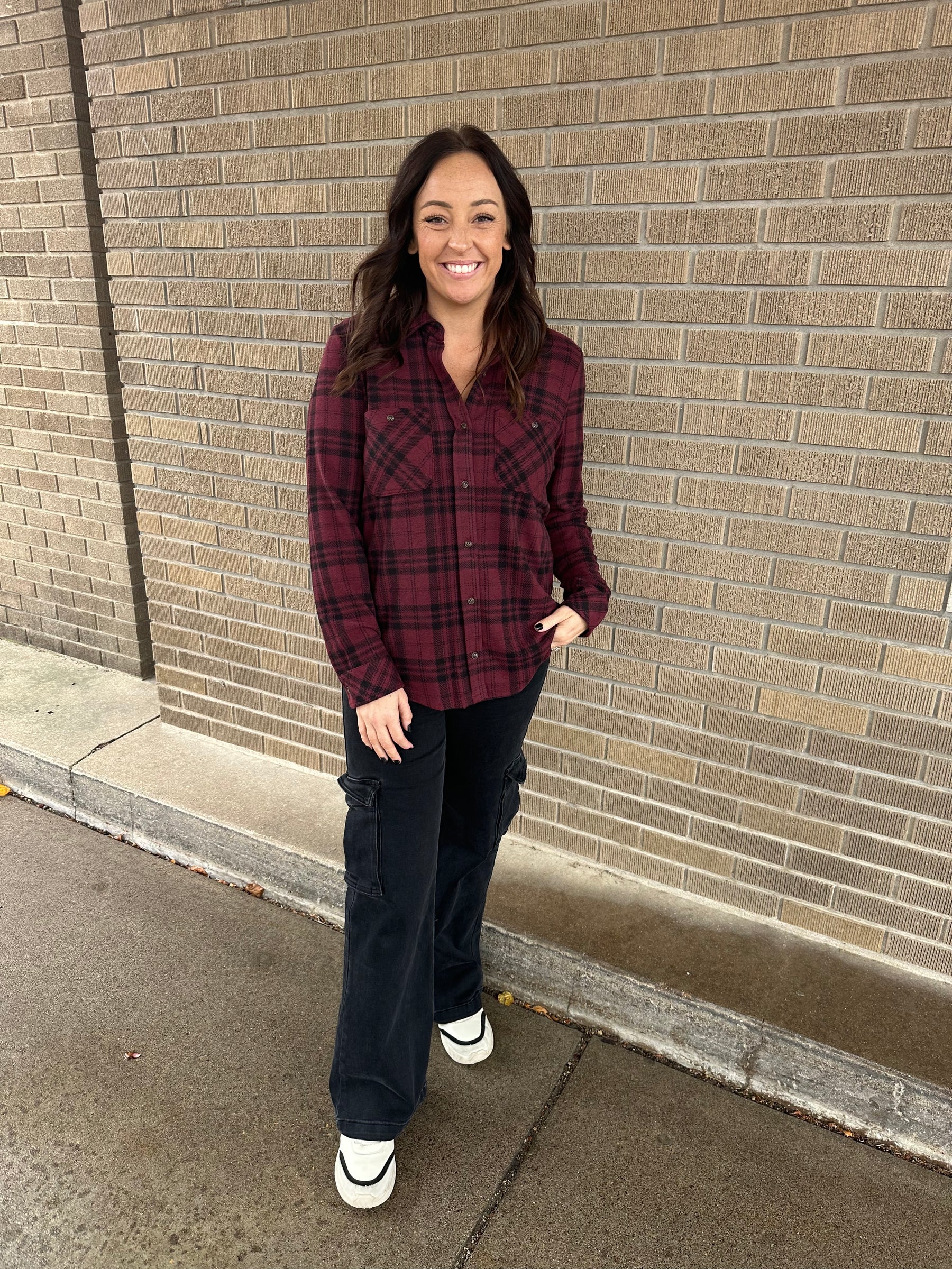 Lewis Top - Burgundy Plaid