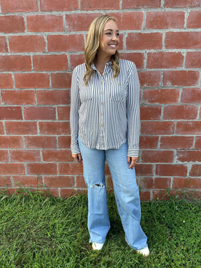 Buttery Soft Button Down - Charcoal