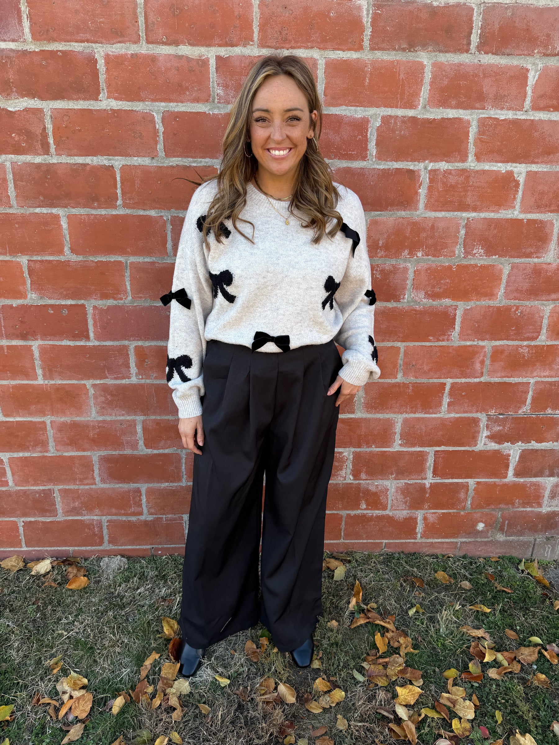 Wide Leg Black Dress Pants