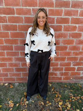 Wide Leg Black Dress Pants