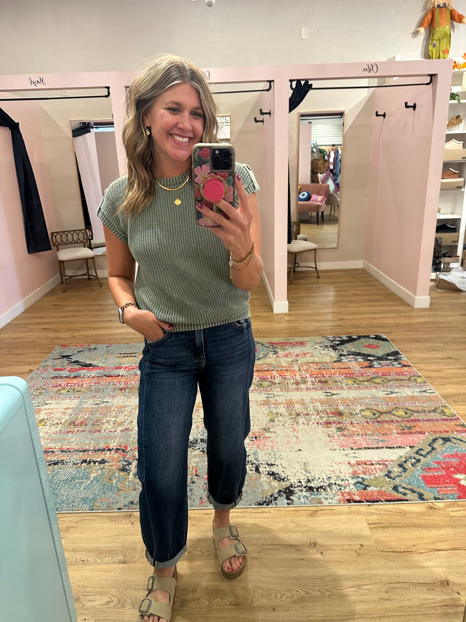 Olive Knit Sweater Top