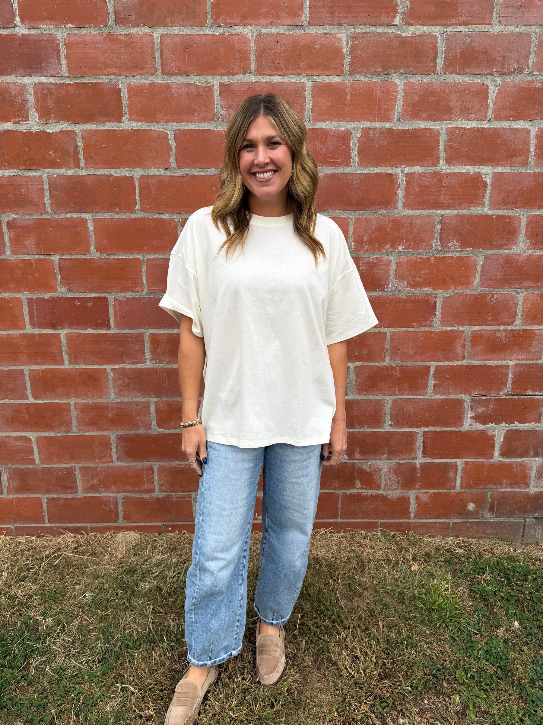 Chill All Day Oversized Tee - Cream