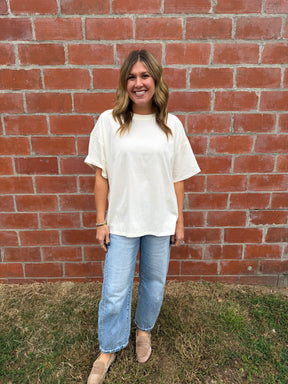 Chill All Day Oversized Tee - Cream