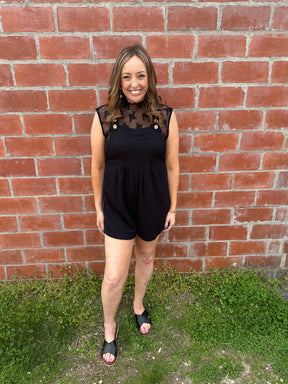 Sleeveless Lace Layer - Black