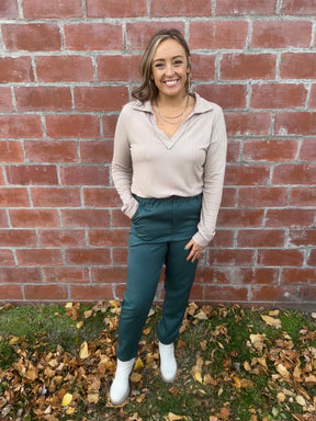 Ribbed Taupe Top