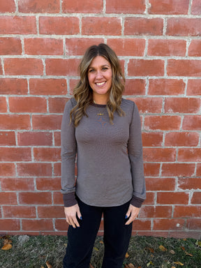 Stacy Top - Coffee & Ivory