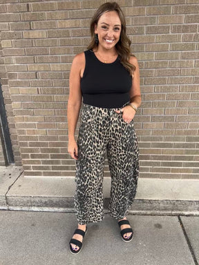 Leopard Barrel Jeans