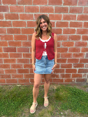 Dark Red Crochet Tank