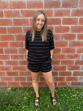 Buttery Soft Modal Stripe Tee - Black