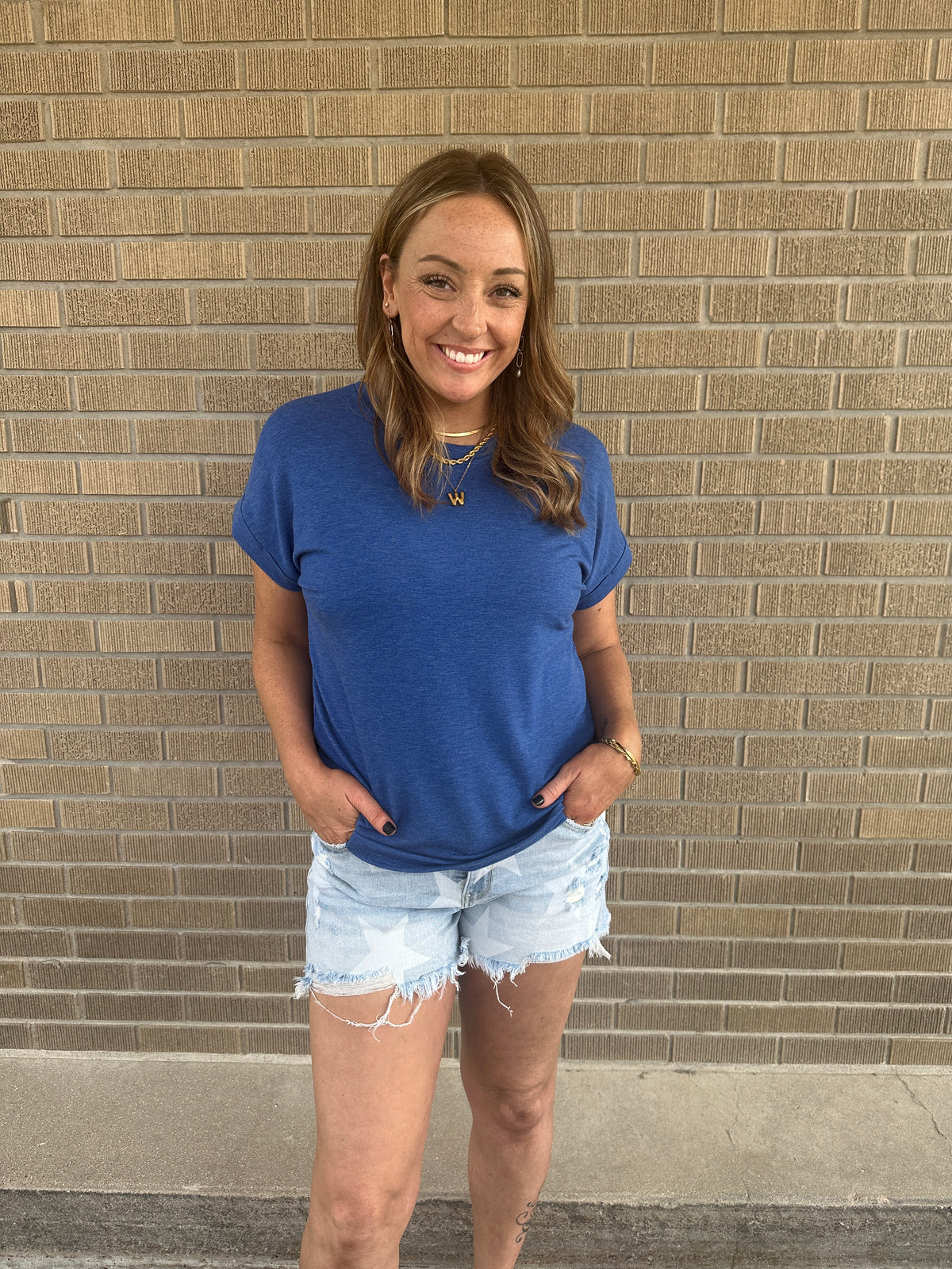 Royal Blue Crew Top