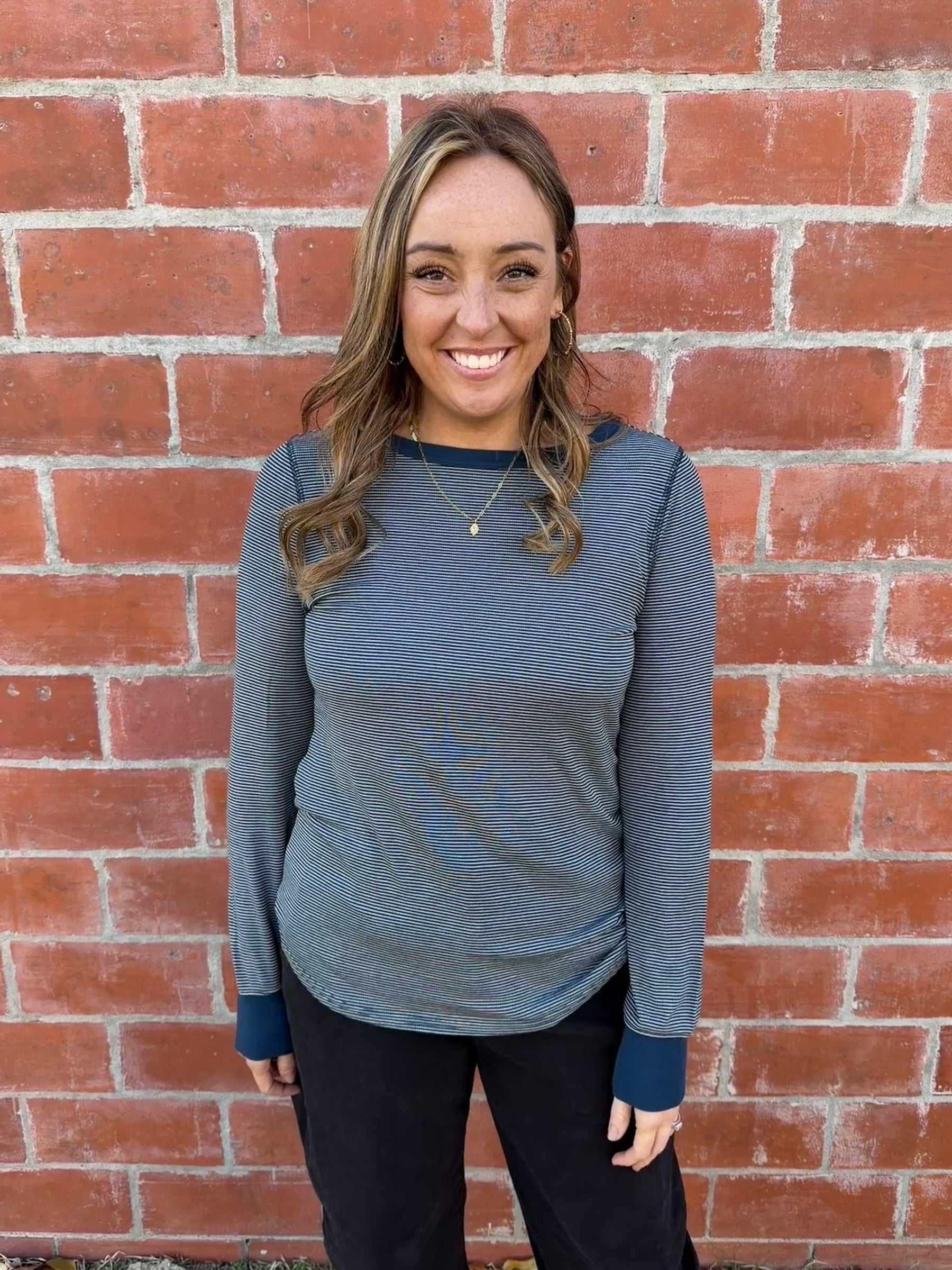 Stacy Top - Navy & Ivory