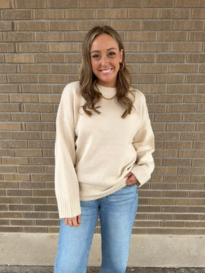 Oversized Crew Sweater - Cream