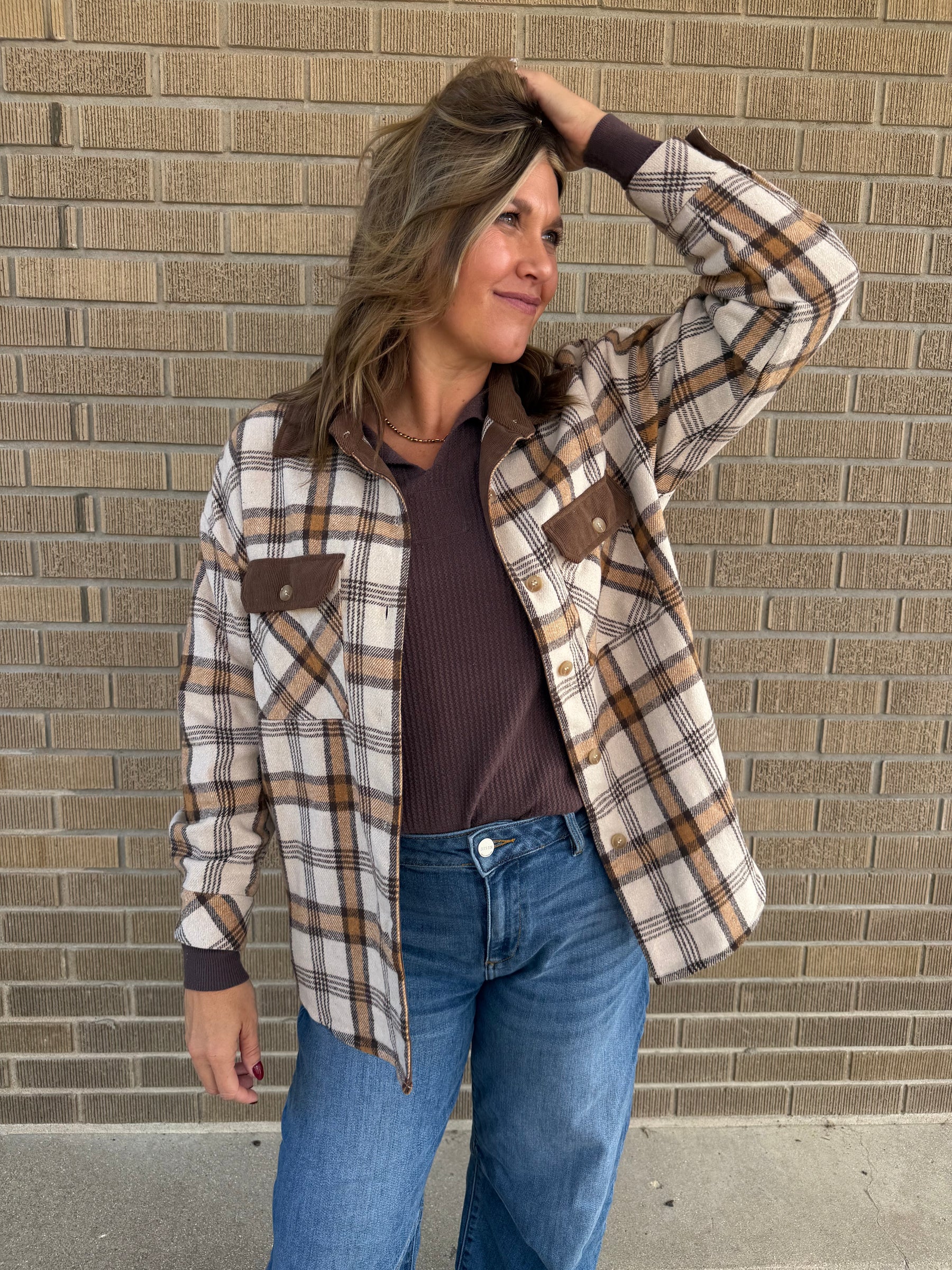 Rustic Plaid with Corduroy Trim