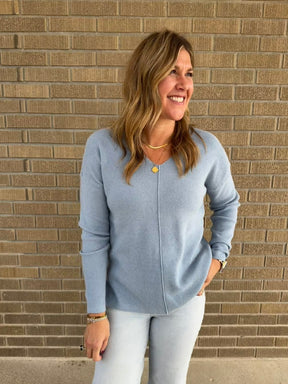 Baby Blue Waffle Knit Sweater